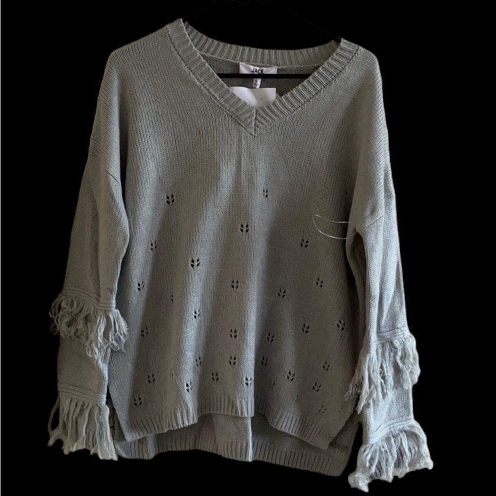 Jack by BB Dakota V Neck very light green sweater